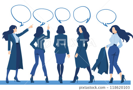 Illustration of a businesswoman making a comment 118620103