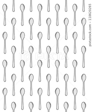 Vector seamless pattern of hand drawn spoon 118620265