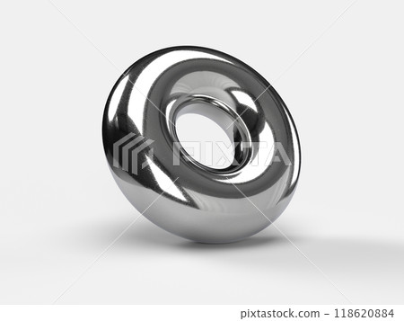 metal torus symbol isolated with shadow. 3d illustration metal torus symbol isolated with shadow. 3d illustration 118620884