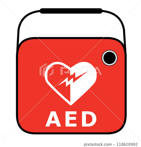 AED (Automated External Defibrillator) Illustrations and Icons 118620992