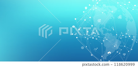 Global network connection banner design template. Header social network communication in the global business concept. Big data visualization. Internet technology Global network connection banner design template. Header social network communication in the global business concept. Big data visualization. Internet technology 118620999