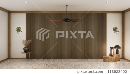 White living room zen style empty wall background.3D rendering 118622400