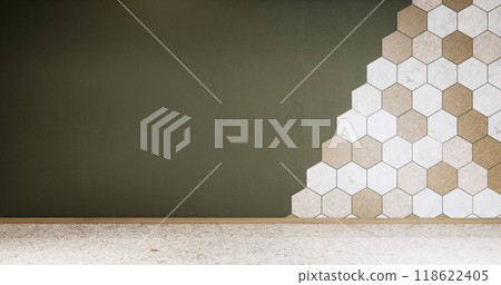 Dark concept mockup living room zen style empty wall background.3D rendering 118622405