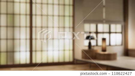 Blurred image white room Clean modern japanese style.3D rendering 118622427