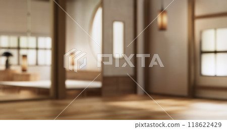Blurred image white room Clean modern japanese style.3D rendering 118622429
