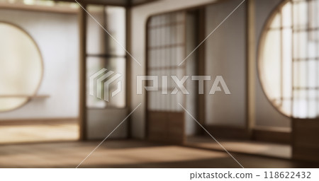 Blurred image white room Clean modern japanese style.3D rendering 118622432