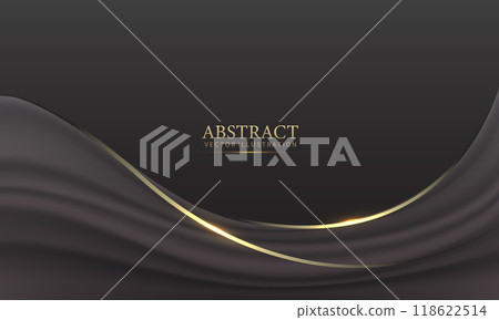 Abstract black gold light luxury wave curve with blank space for text place design modern creative background vector Abstract black gold light luxury wave curve with blank space for text place design modern creative background vector 118622514