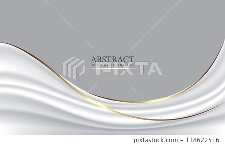 Abstract white gold light luxury wave curve on grey with blank space for text place design modern creative background vector Abstract white gold light luxury wave curve on grey with blank space for text place design modern creative background vector 118622516