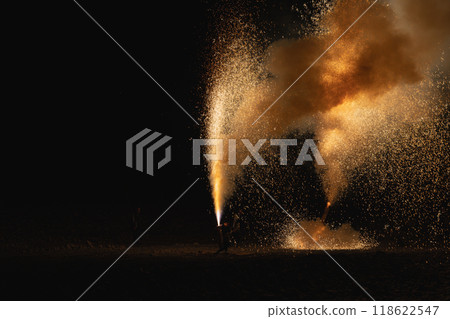 Akihayama Hongu Akiha Shrine: Hand-held fireworks blazing into the darkness at the votive fireworks festival (Shizuoka Prefecture) Akihayama Hongu Akiha Shrine: Hand-held fireworks blazing into the darkness at the votive fireworks festival (Shizuoka Prefecture) 118622547