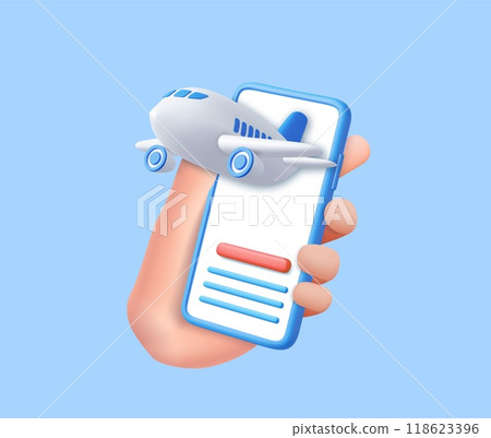 3D plane and smartphone. 118623396