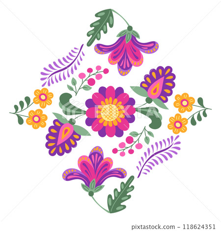 Traditional Mexican Folk mirrored composition 118624351