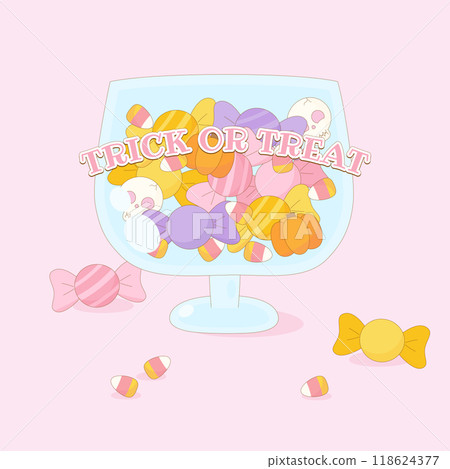 pink halloween candy bowl 118624377