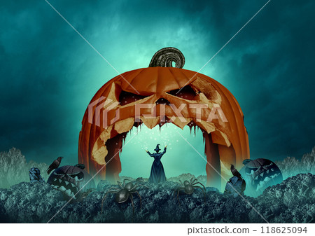 Magical Halloween witch 118625094