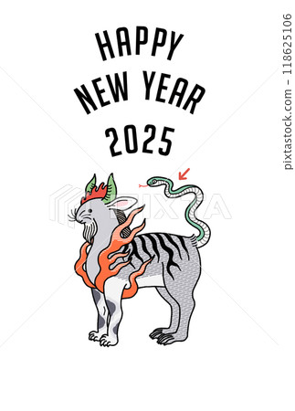 New Year's card illustration 2025, illustration of the 12 zodiac signs for the safety of your family 118625106