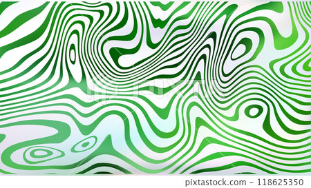Abstract white green fluid swirl bg. Liquid line surface. 118625350