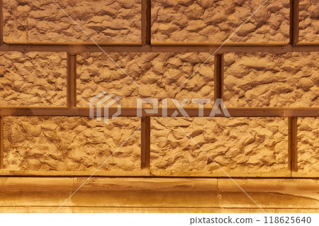 Old Wall Lit At Night 118625640