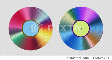 Retro vinyl music disc in disco style Retro vinyl music disc in disco style 118625761