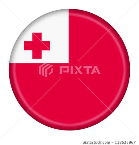 A Tonga flag button illustration with clipping path 118625967