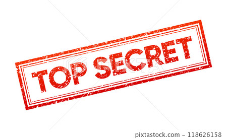 Top Secret red stamp on white background. Confidential information. Label sticker sign. Vector illustration. 118626158