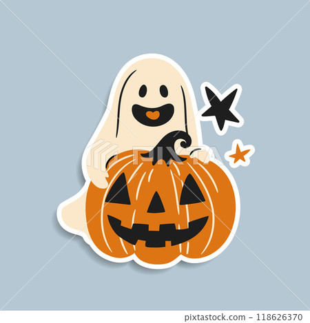ghost, halloween, pumpkin 118626370