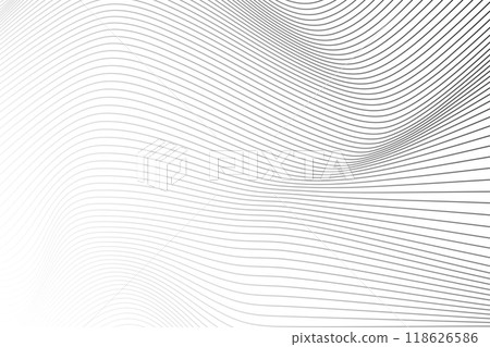 black and white distorted lines gradient background. Vector illustration 118626586