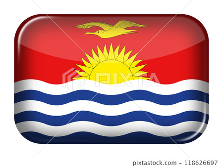 Kiribati web icon rectangle button with clipping path 118626697