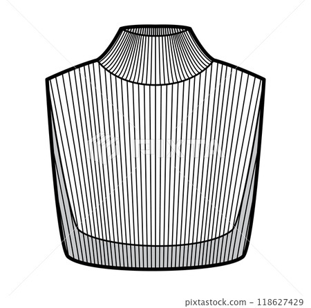 Add-on Knit Collars detachable accessories Turtleneck Sweater part technical fashion illustration sleeveless Flat jumper Add-on Knit Collars detachable accessories Turtleneck Sweater part technical fashion illustration sleeveless Flat jumper 118627429