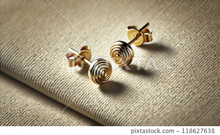 Precious metal gold earrings 118627638