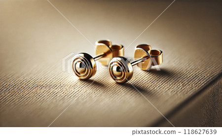 Precious metal gold earrings 118627639