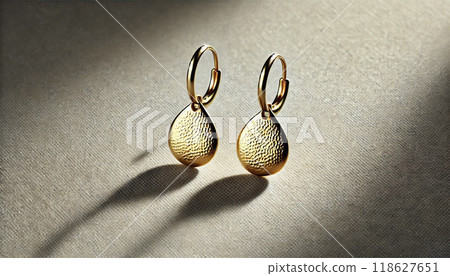 Precious metal gold earrings 118627651
