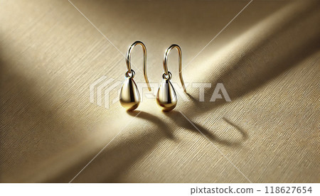 Precious metal gold earrings 118627654