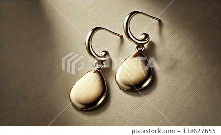 Precious metal gold earrings 118627655