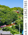 The approach to Arakuma Shrine with its red torii gates, Minamichita Town, Aichi Prefecture 118627885