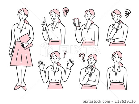 Working women vector set Working women vector set 118629136