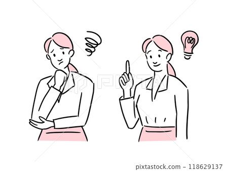 Businesswoman who solved the problem Businesswoman who solved the problem 118629137