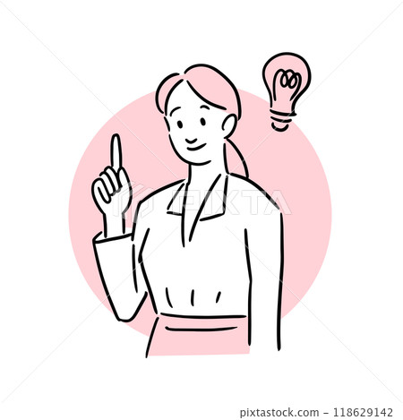 想出一個想法的女商人 想出一個想法的女商人 118629142