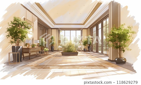 閃亮的現代客廳:精緻的內部充滿陽光 閃亮的現代客廳:精緻的內部充滿陽光 118629279