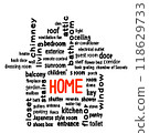 Text Art HOME Black & Red 118629733