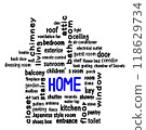 Text Art HOME Black & Blue 118629734