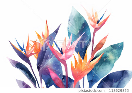 Beautiful large leaves of a houseplant Beautiful large leaves of a houseplant 118629853