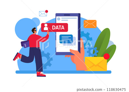 Phishing data theft 118630475