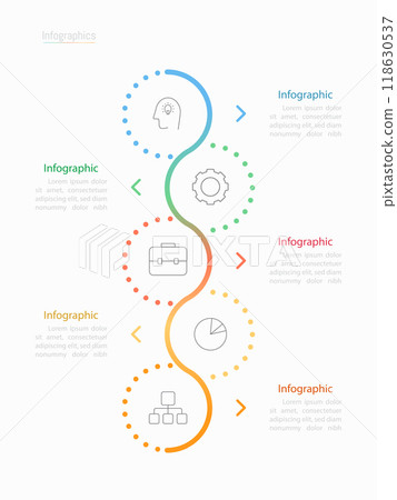 Infographic 5 options design elements for your business data. Vector Illustration. 118630537