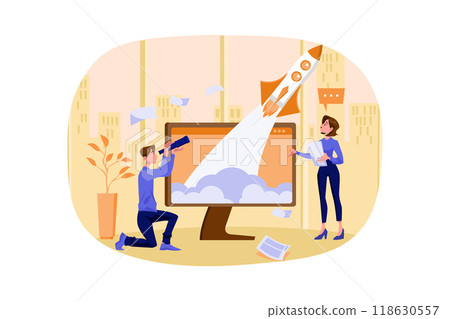 Startup Life Vector Illustration Concept Startup Life Vector Illustration Concept 118630557