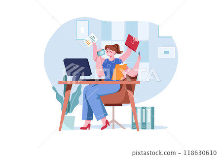 Multitasking Business Woman 118630610