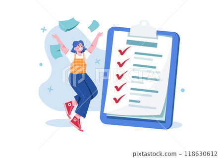 Lady Completed All Of Her Business Tasks 118630612