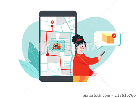 Parcel Delivery Service Illustration concept. Flat illustration isolated on white background Parcel Delivery Service Illustration concept. Flat illustration isolated on white background 118630760