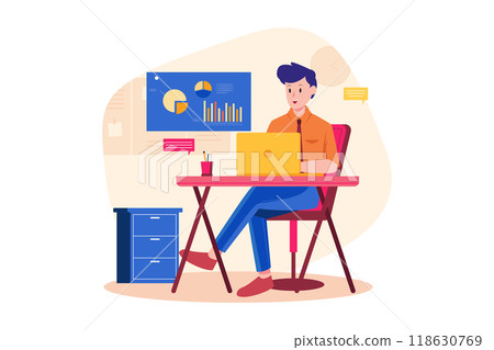 Business Activities Illustration concept. Flat illustration isolated on white background 118630769