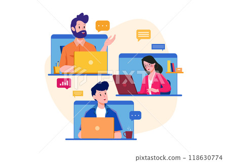 Business Activities Illustration concept. Flat illustration isolated on white background Business Activities Illustration concept. Flat illustration isolated on white background 118630774