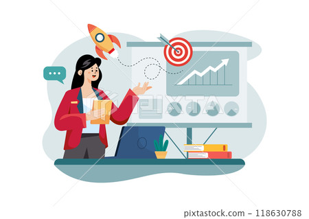 Business Startup Illustration concept. Flat illustration isolated on white background Business Startup Illustration concept. Flat illustration isolated on white background 118630788