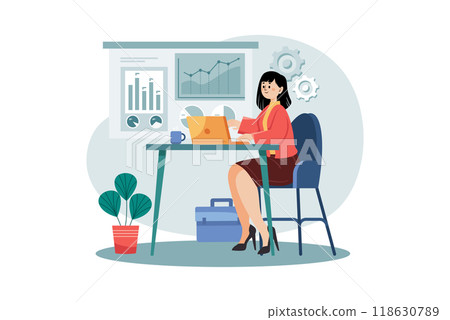 Business Startup Illustration concept. Flat illustration isolated on white background 118630789